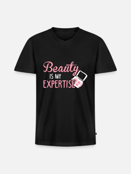 Beauty expert - Men's Premium Organic T-shirt with V-neck - black