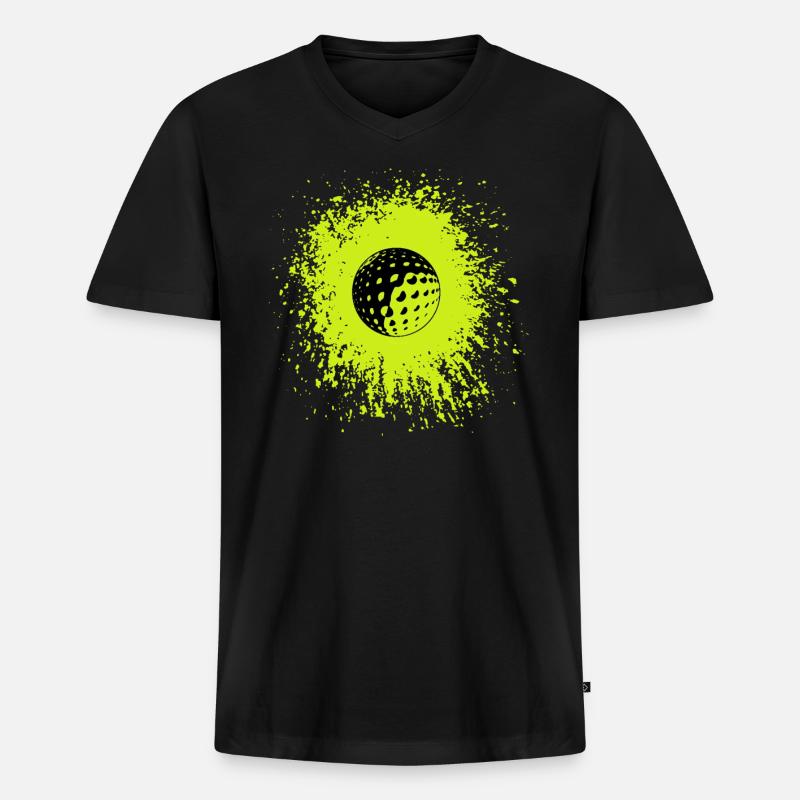 Golfer - Golfen - Golf - Männer Premium Bio T-Shirt mit V-Ausschnitt - Schwarz