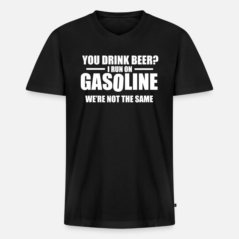 Mechanics/ Carguys Tshirt - Männer Premium Bio T-Shirt mit V-Ausschnitt - Schwarz