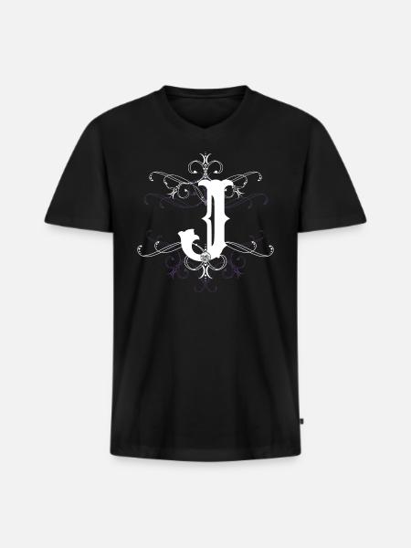 Letter J Letter J - Men's Premium Organic T-shirt with V-neck - black