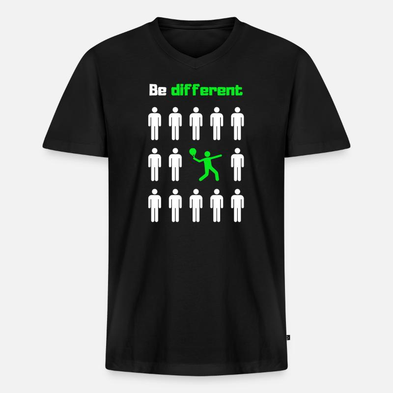 Sei anders, paddele - Männer Premium Bio T-Shirt mit V-Ausschnitt - Schwarz