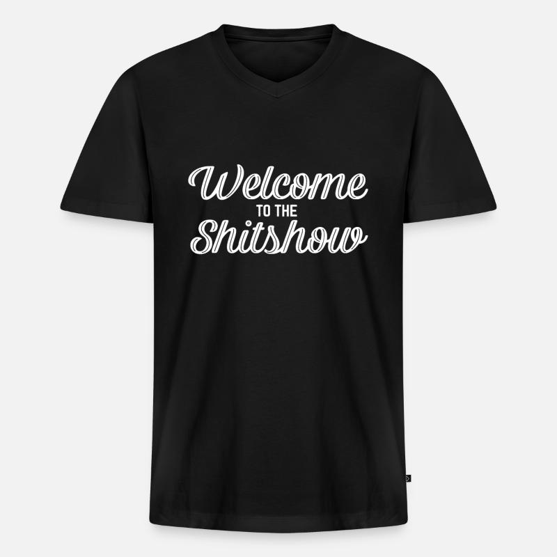 Willkommen bei der Shitshowpacksemma - Männer Premium Bio T-Shirt mit V-Ausschnitt - Schwarz