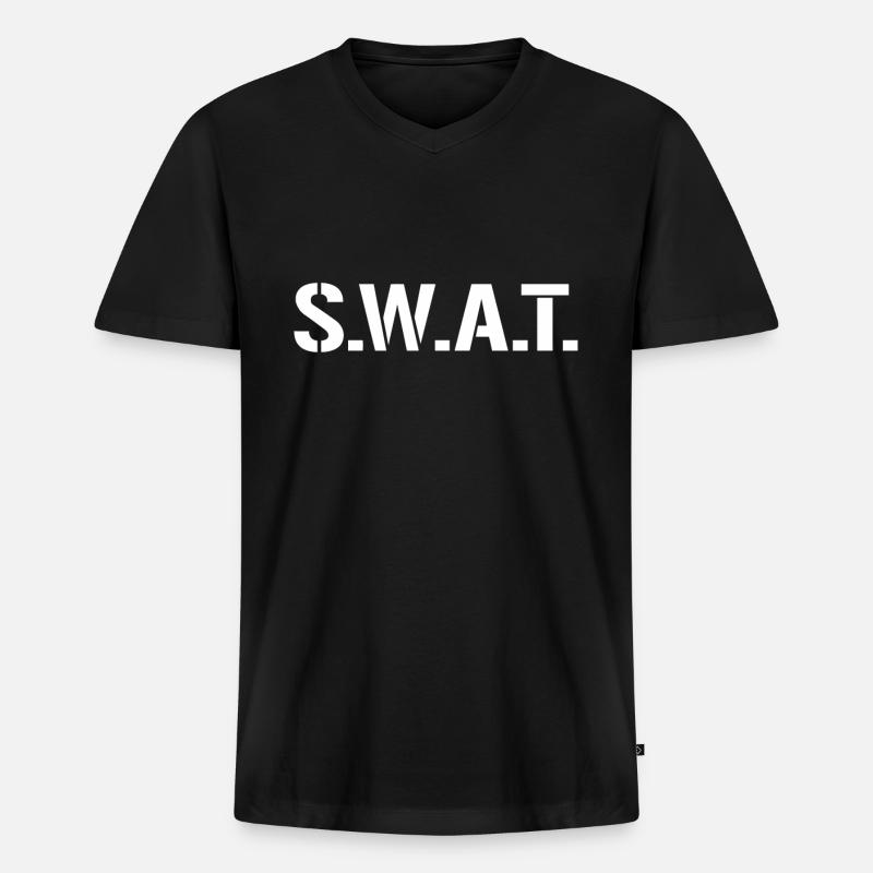 Ich bin ein SWAT - Männer Premium Bio T-Shirt mit V-Ausschnitt - Schwarz