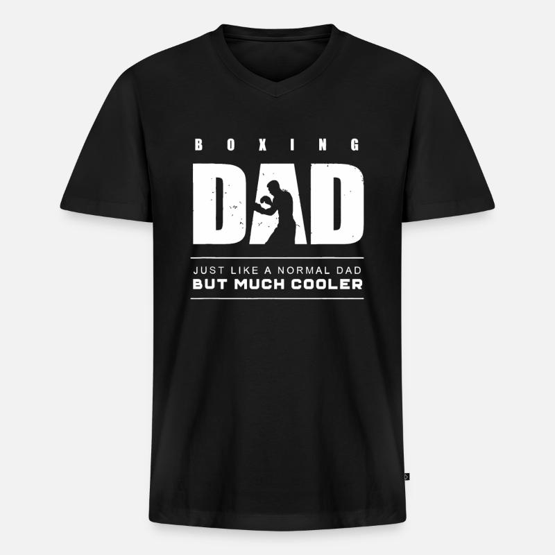 Boxen Papa Boxen - Männer Premium Bio T-Shirt mit V-Ausschnitt - Schwarz