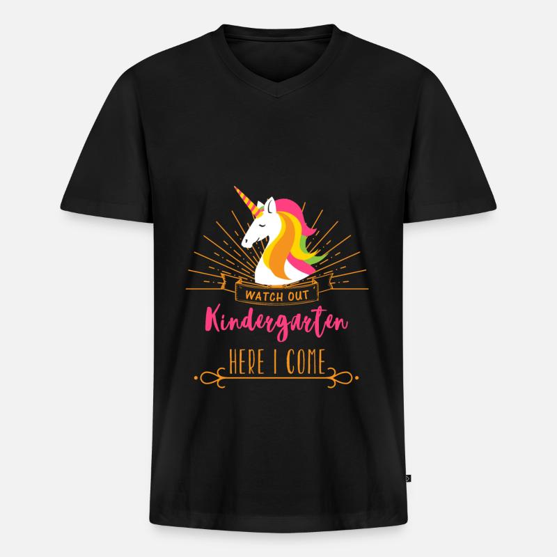 KINDERGARTEN - Männer Premium Bio T-Shirt mit V-Ausschnitt - Schwarz