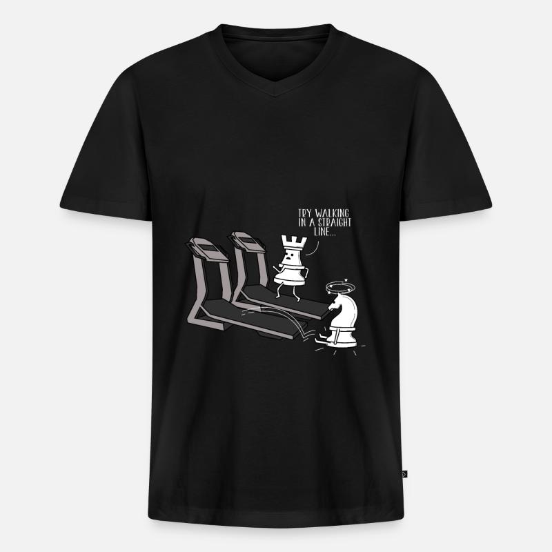 chess treadmill - Männer Premium Bio T-Shirt mit V-Ausschnitt - Schwarz
