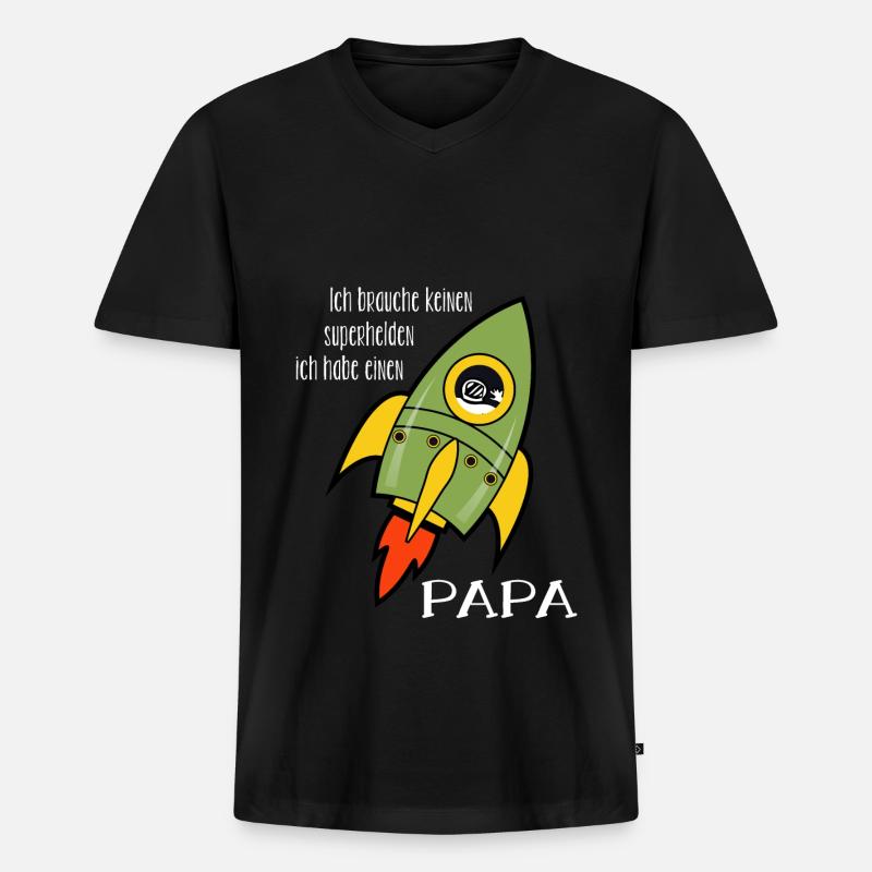 papa weihnachtsgeschenk - Männer Premium Bio T-Shirt mit V-Ausschnitt - Schwarz