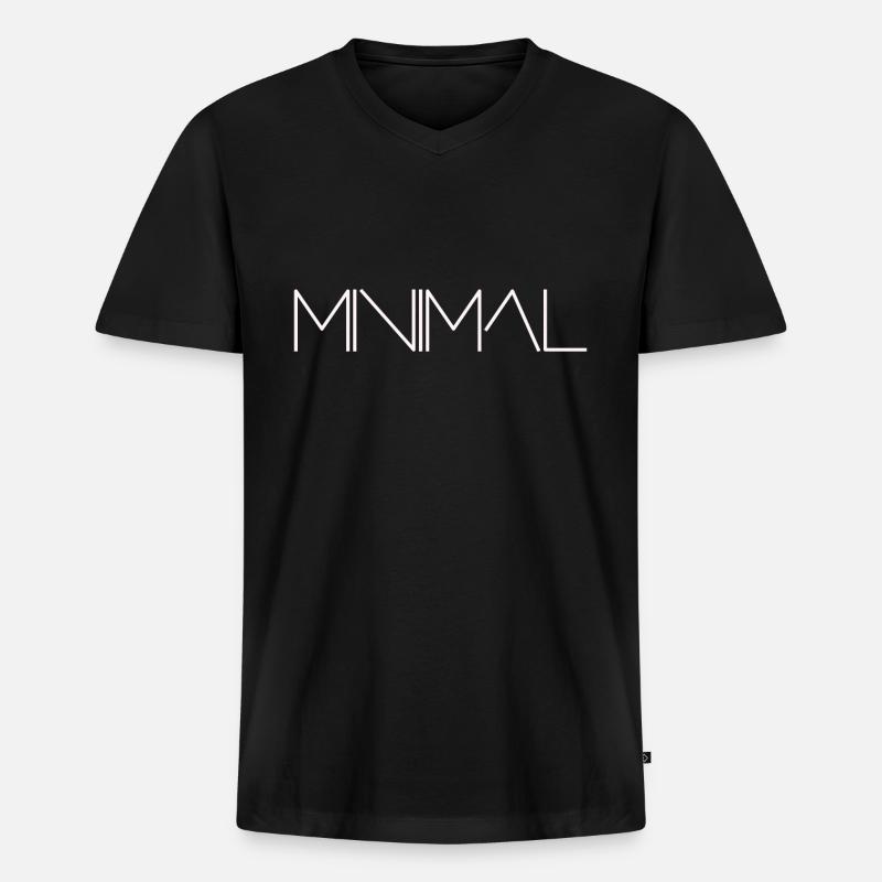 minimal - Männer Premium Bio T-Shirt mit V-Ausschnitt - Schwarz