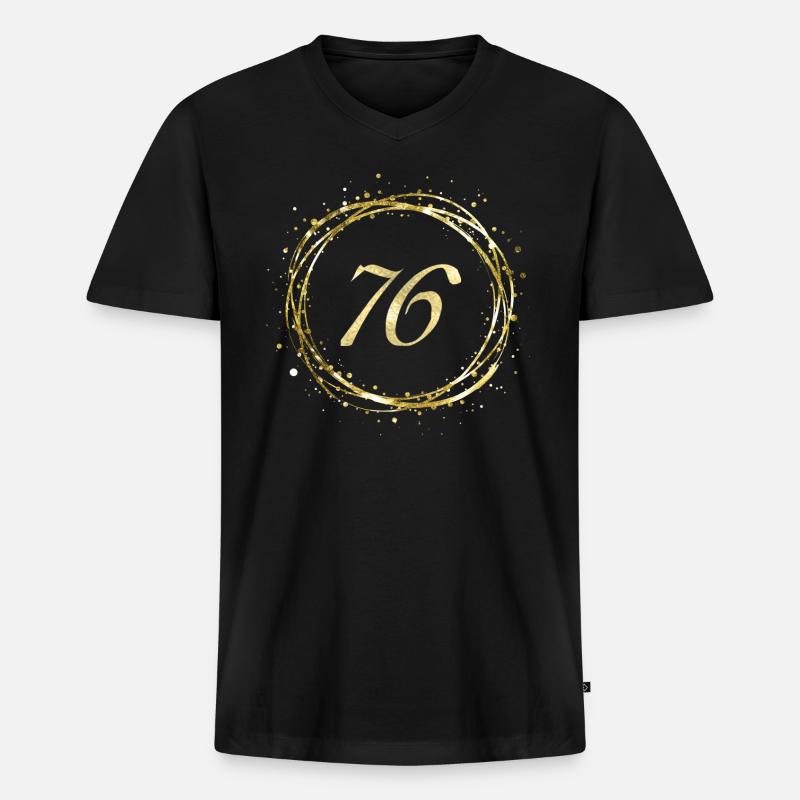 76 - Männer Premium Bio T-Shirt mit V-Ausschnitt - Schwarz