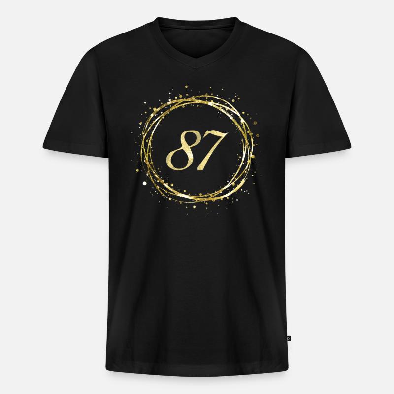 87 - Männer Premium Bio T-Shirt mit V-Ausschnitt - Schwarz