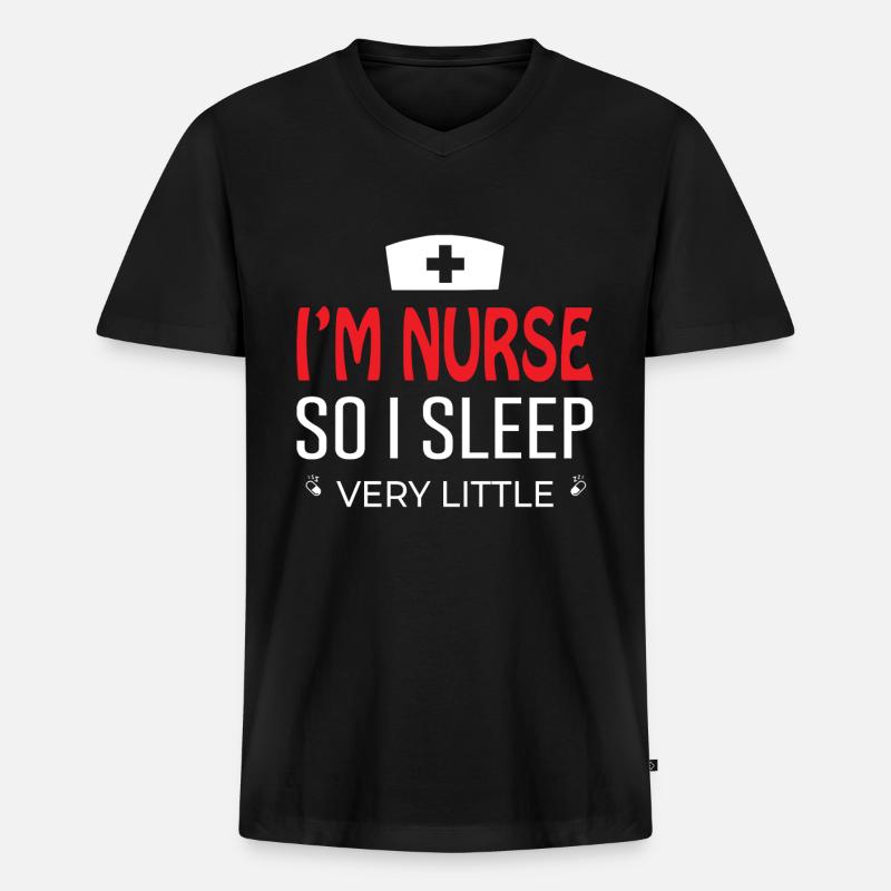 Krankenschwester Krankenpfeger - Männer Premium Bio T-Shirt mit V-Ausschnitt - Schwarz