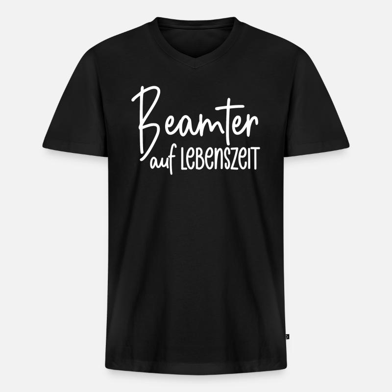 Beamter auf Lebenszeit - Männer Premium Bio T-Shirt mit V-Ausschnitt - Schwarz