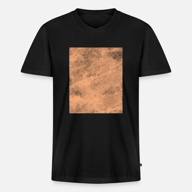 Struktur Braune Form - Männer Premium Bio T-Shirt mit V-Ausschnitt - Schwarz