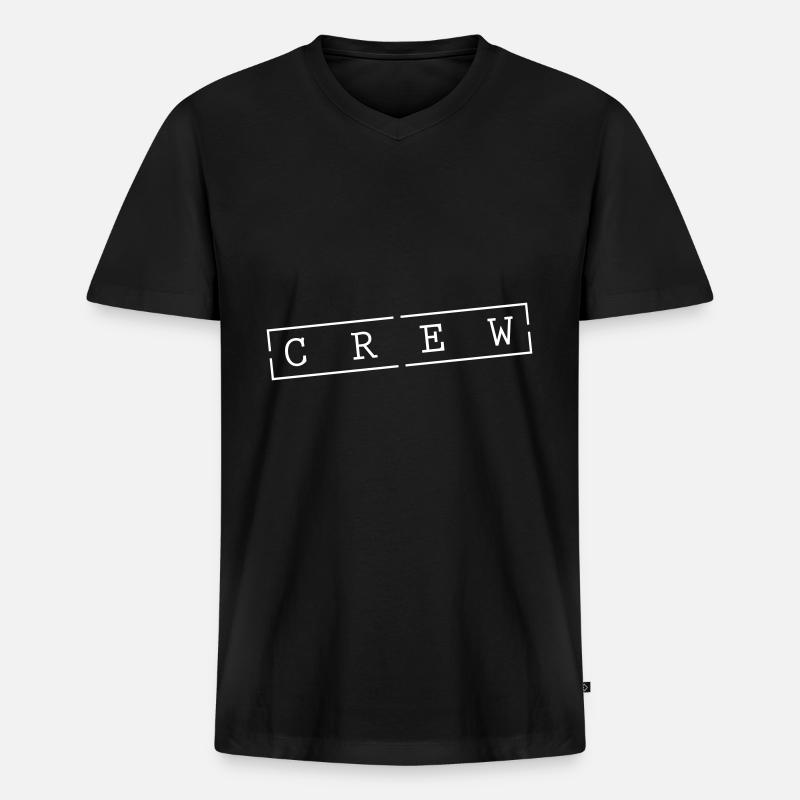 crew stempel - Männer Premium Bio T-Shirt mit V-Ausschnitt - Schwarz