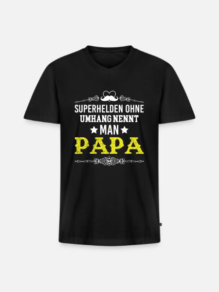 father - Men's Premium Organic T-shirt with V-neck - black