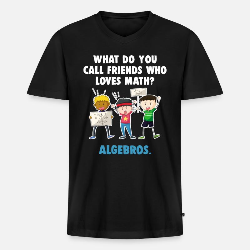 Mathe - Männer Premium Bio T-Shirt mit V-Ausschnitt - Schwarz