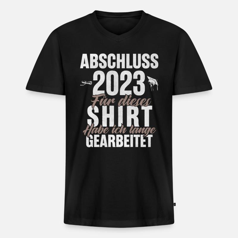 Abschluss 2023 - Männer Premium Bio T-Shirt mit V-Ausschnitt - Schwarz
