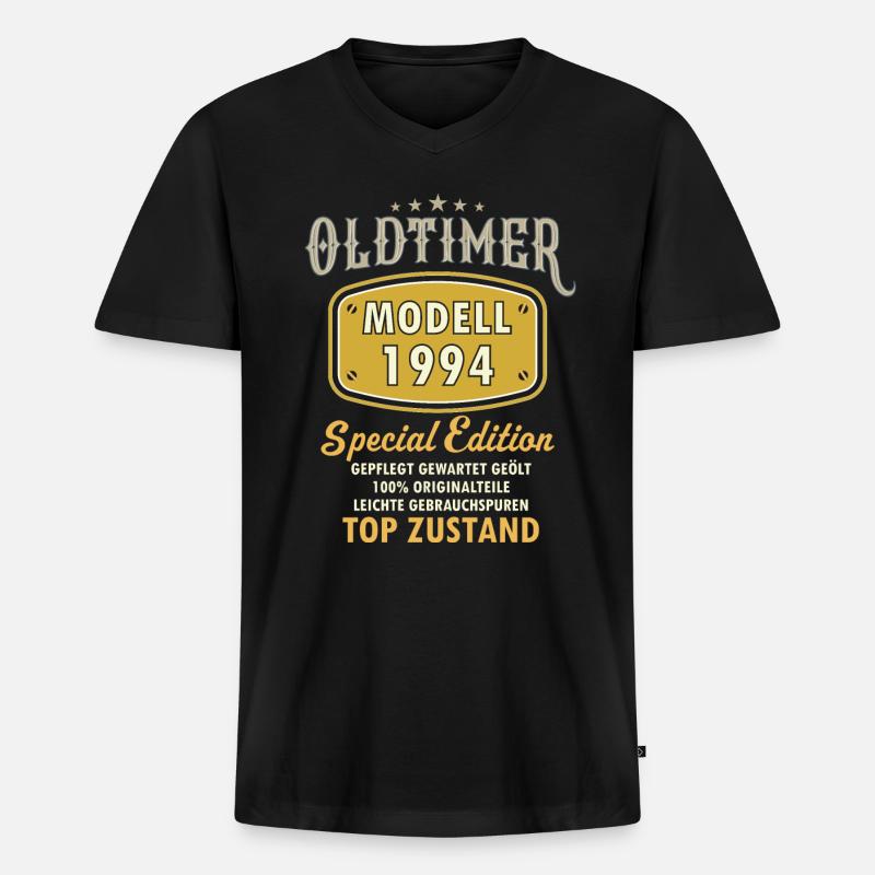 30 Geburtstag - Männer Premium Bio T-Shirt mit V-Ausschnitt - Schwarz