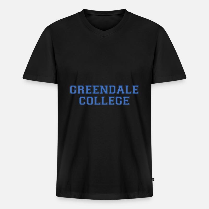 Greendale College Uni Spruch Geschenk - Männer Premium Bio T-Shirt mit V-Ausschnitt - Schwarz