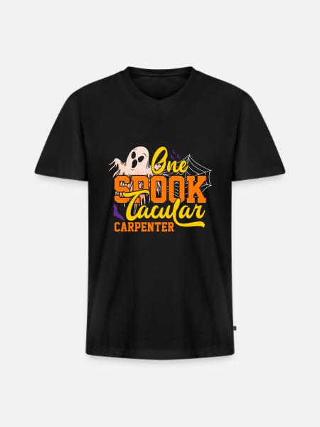 Halloween One Spooktacular Carpenter - Männer Premium Bio T-Shirt mit V-Ausschnitt - Schwarz