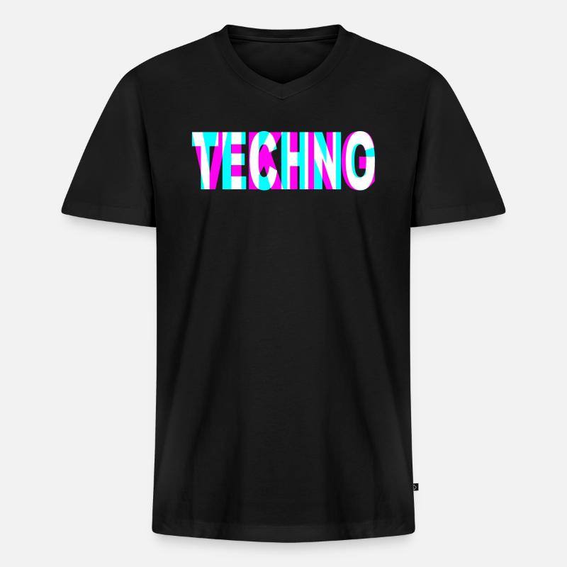 TECHNO VIKING - Männer Premium Bio T-Shirt mit V-Ausschnitt - Schwarz