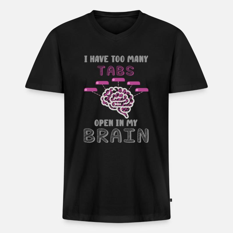 adhd, adhd öffnen, Kaffee, - Männer Premium Bio T-Shirt mit V-Ausschnitt - Schwarz