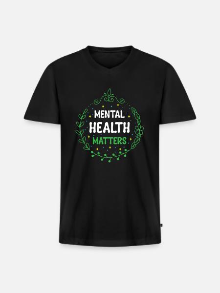 Mental health, mental health - Men's Premium Organic T-shirt with V-neck - black