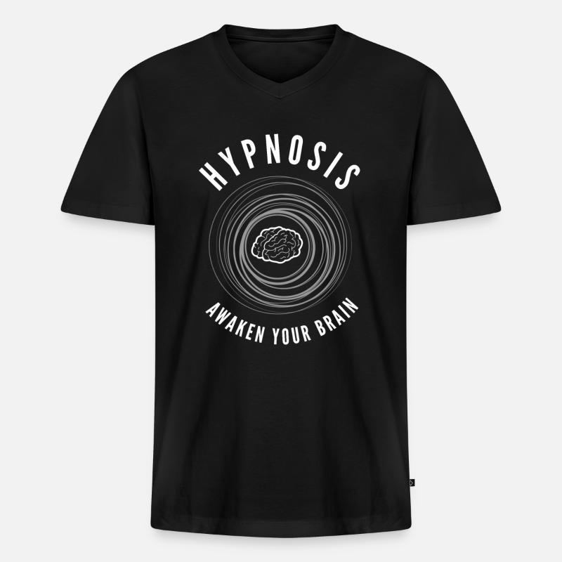 Hypnotiseur, Hypnotiseur Uhr, Uhr, - Männer Premium Bio T-Shirt mit V-Ausschnitt - Schwarz