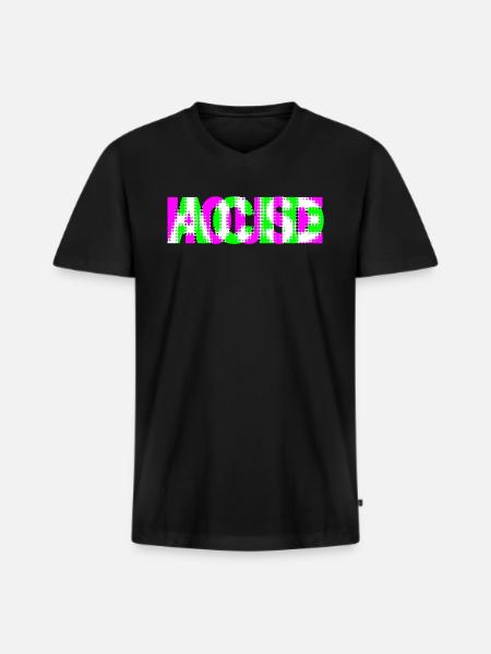 acid house - Men's Premium Organic T-shirt with V-neck - black