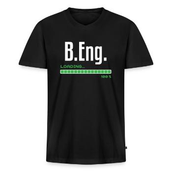 Bachelor of Engineering B.Eng. Abschluss Geschenk - Männer Premium Bio T-Shirt mit V-Ausschnitt - Schwarz - Vorne - Nico (187cm)