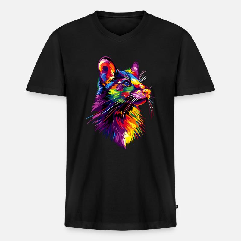 Tasmanischer Teufel Beuteltier Tasmanian Devil - Männer Premium Bio T-Shirt mit V-Ausschnitt - Schwarz