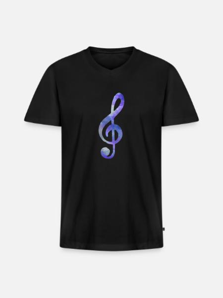 music key - Men's Premium Organic T-shirt with V-neck - black