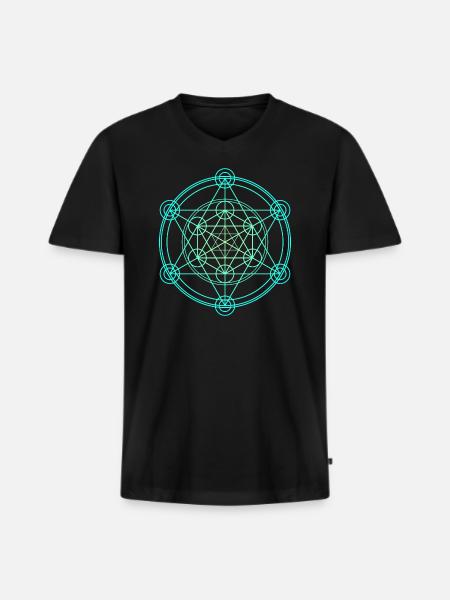 Merkaba Sacred Geometry - Men's Premium Organic T-shirt with V-neck - black