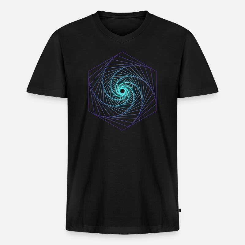 Heilige Geometrie Spiralle - Männer Premium Bio T-Shirt mit V-Ausschnitt - Schwarz