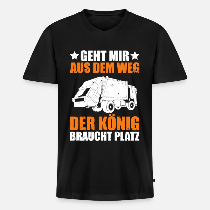 Müllabfuhr Müllmann - Männer Premium Bio T-Shirt mit V-Ausschnitt - Schwarz