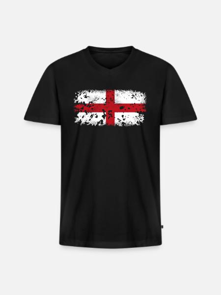 Genoa St. George's Cross - Men's Premium Organic T-shirt with V-neck - black