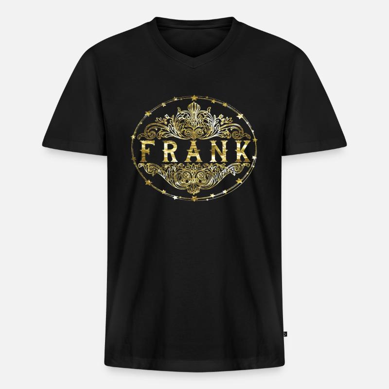 Frank - Männer Premium Bio T-Shirt mit V-Ausschnitt - Schwarz