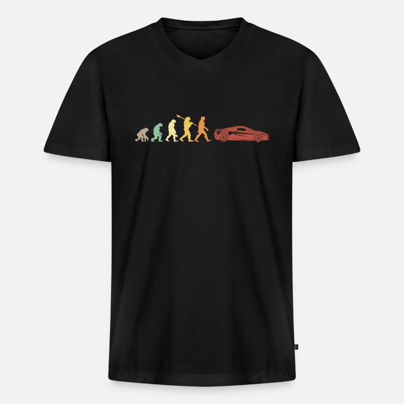 Auto De Sport Evolution - Männer Premium Bio T-Shirt mit V-Ausschnitt - Schwarz