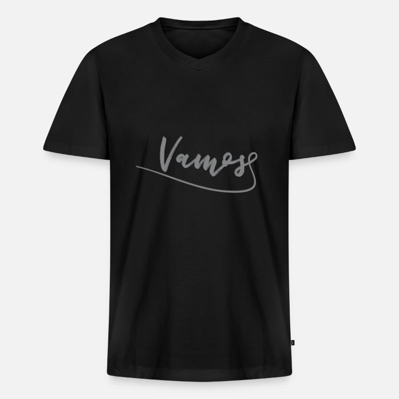 Vamos Spruch Spanisch - Männer Premium Bio T-Shirt mit V-Ausschnitt - Schwarz