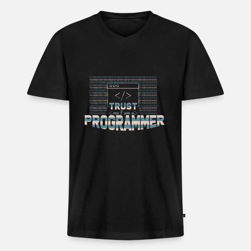 Programmierer - Männer Premium Bio T-Shirt mit V-Ausschnitt - Schwarz