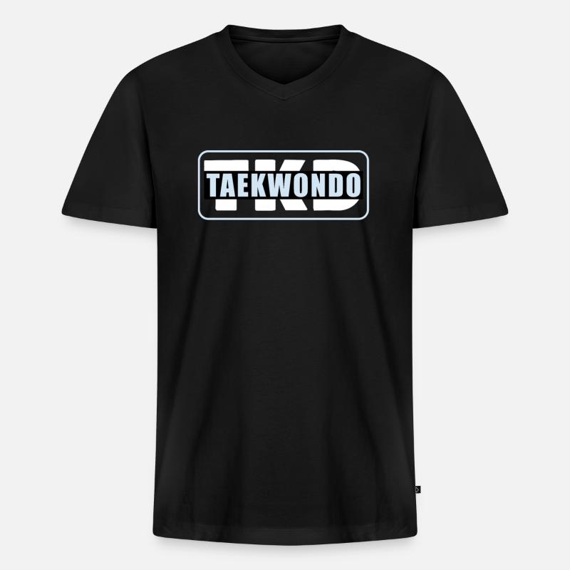 Taekwondo - Männer Premium Bio T-Shirt mit V-Ausschnitt - Schwarz