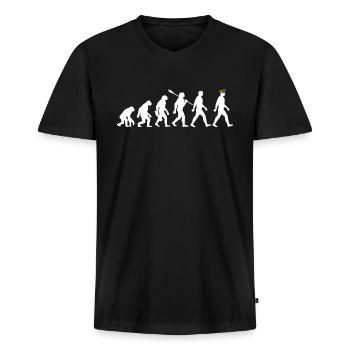 Evolution - Karneval - Narrenkappe - Verkleidung - Männer Premium Bio T-Shirt mit V-Ausschnitt - Schwarz - Vorne - Nico (187cm)