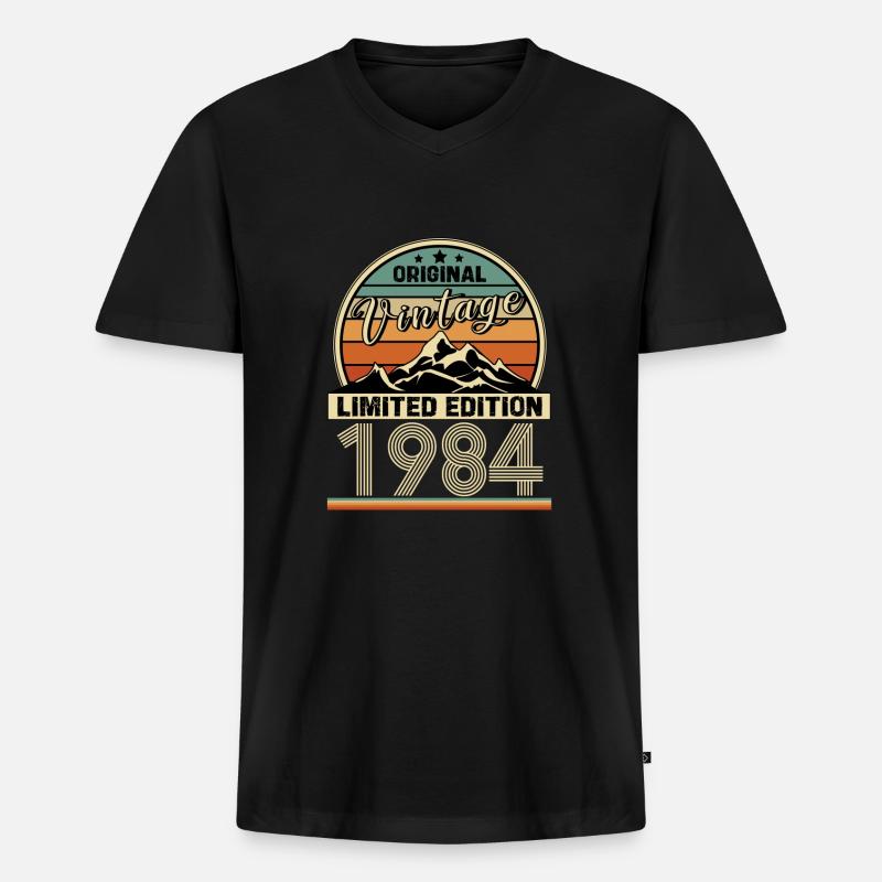 1984 - Männer Premium Bio T-Shirt mit V-Ausschnitt - Schwarz