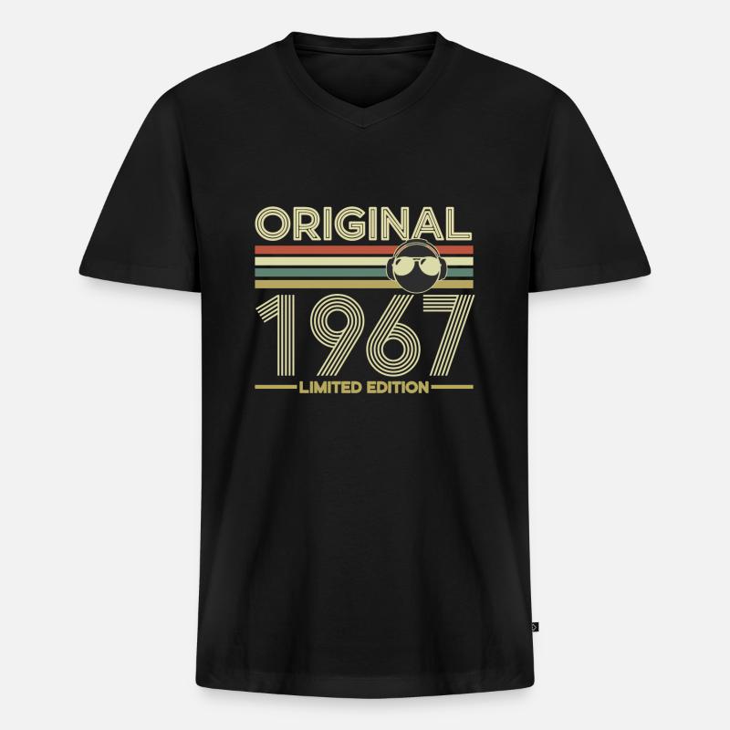 1967 - Männer Premium Bio T-Shirt mit V-Ausschnitt - Schwarz