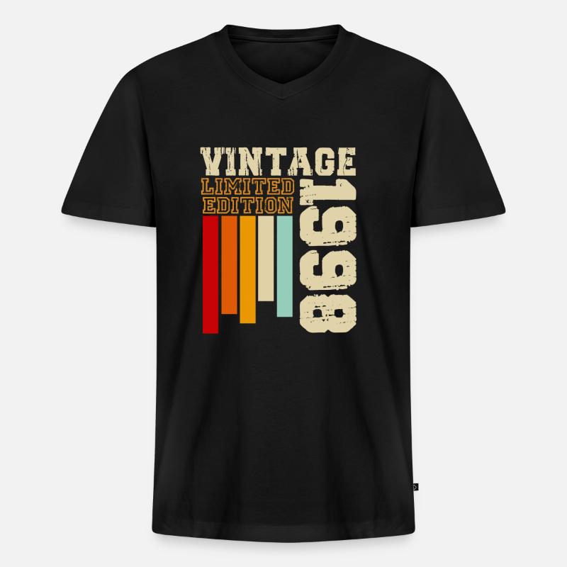 1998 - Männer Premium Bio T-Shirt mit V-Ausschnitt - Schwarz