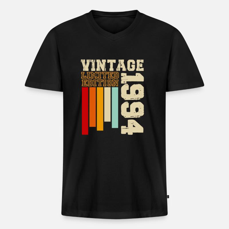1994 - Männer Premium Bio T-Shirt mit V-Ausschnitt - Schwarz