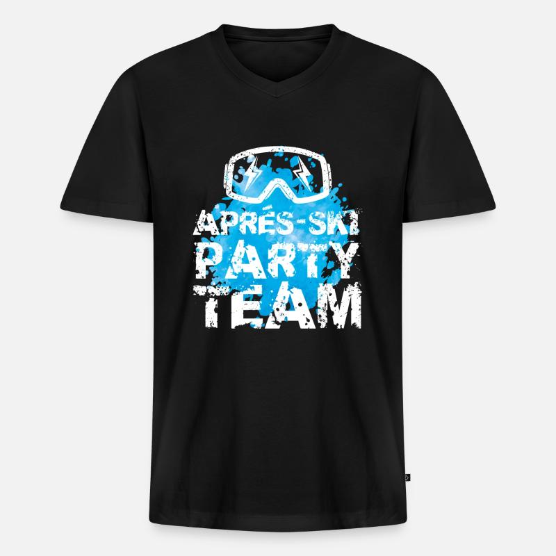 Après-Ski Spruch - Männer Premium Bio T-Shirt mit V-Ausschnitt - Schwarz