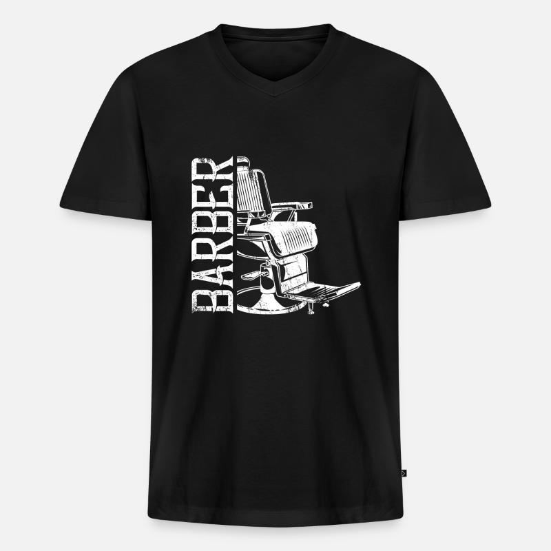 barber stuhl sessel - Männer Premium Bio T-Shirt mit V-Ausschnitt - Schwarz
