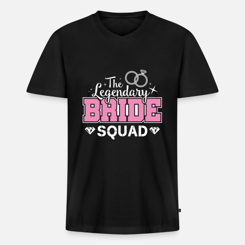 Bride Squad Junggesllinnenabschied - Männer Premium Bio T-Shirt mit V-Ausschnitt - Schwarz