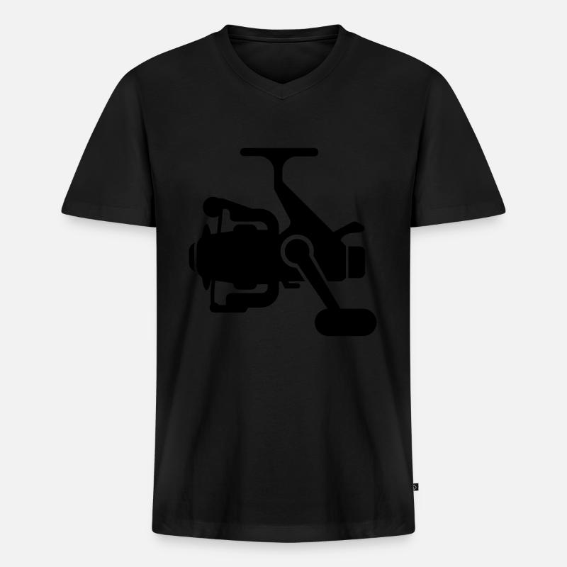 Angelrolle Symbol icon - Männer Premium Bio T-Shirt mit V-Ausschnitt - Schwarz